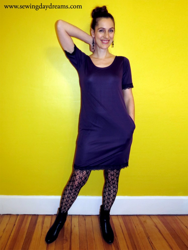 T shirt dress with cheap pockets pattern