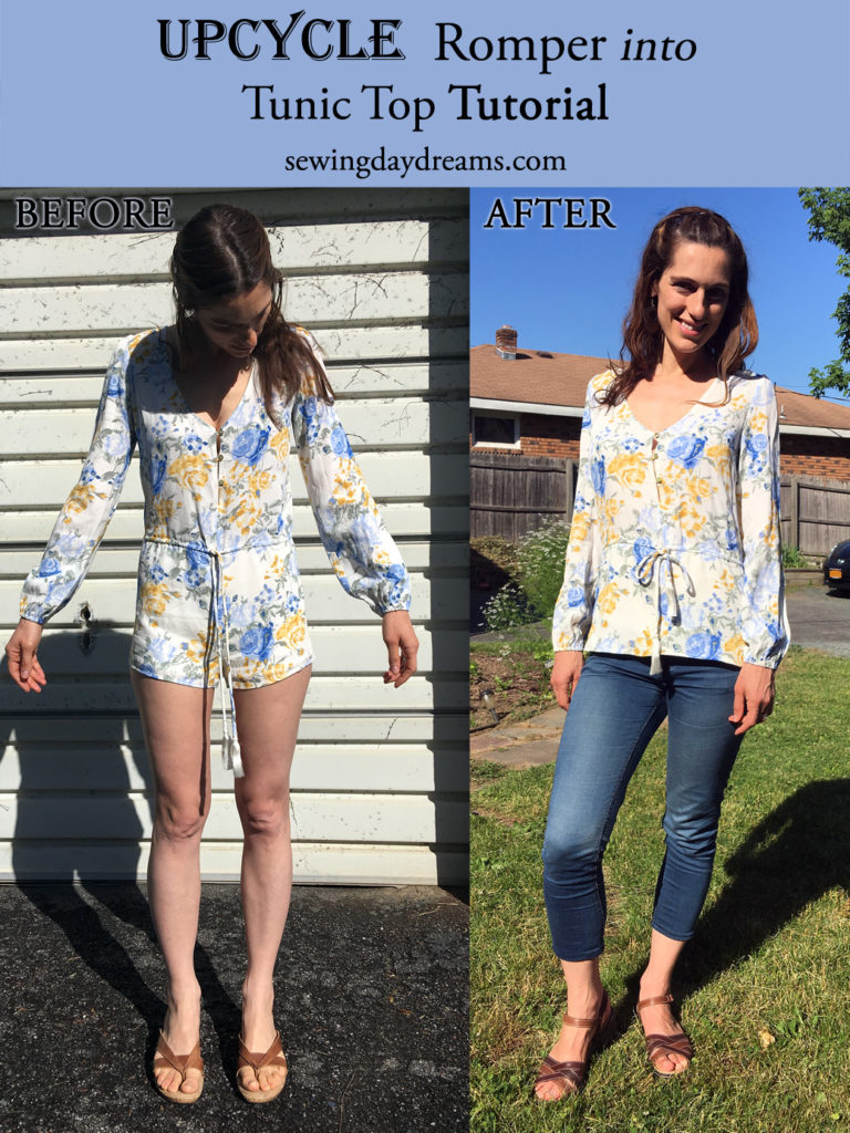 Diy Upcycle Romper Into Tunic Top Tutorial Sewing Daydreams 9434