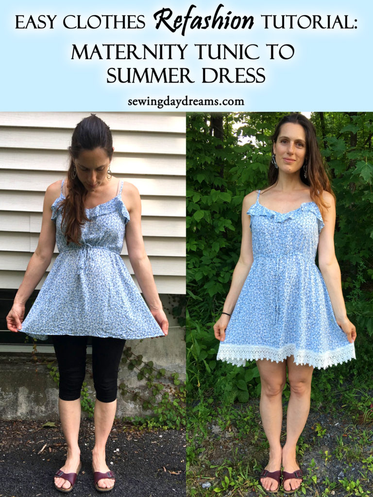 Sew Refashion Tutorial Maternity Tunic To Summer Dress Sewing Daydreams 2581